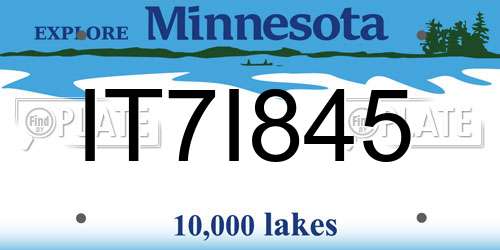 IT7I845 Minnesota License Plate