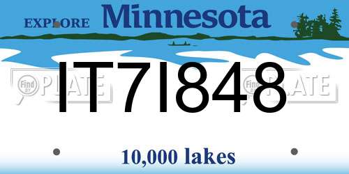 IT7I848 Minnesota License Plate