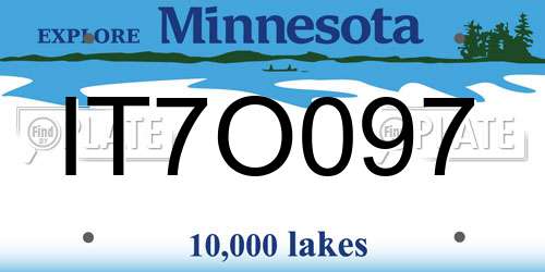 IT7O097 Minnesota License Plate