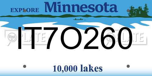 IT7O260 Minnesota License Plate