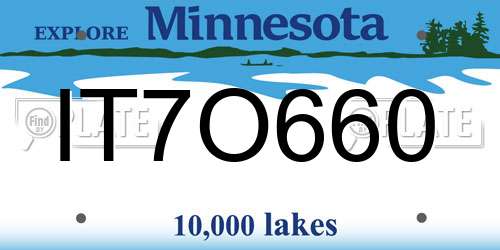 IT7O660 Minnesota License Plate