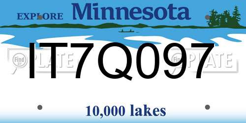IT7Q097 Minnesota License Plate
