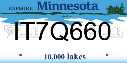 IT7Q660 Minnesota License Plate