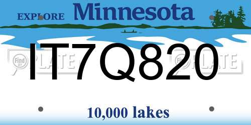 IT7Q820 Minnesota License Plate