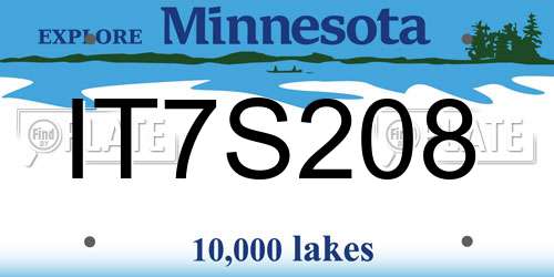 IT7S208 Minnesota License Plate