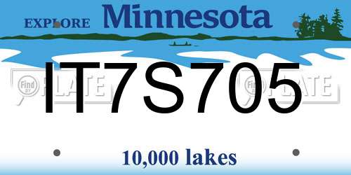 IT7S705 Minnesota License Plate