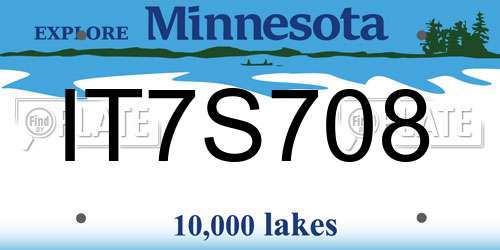 IT7S708 Minnesota License Plate