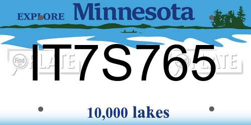 IT7S765 Minnesota License Plate