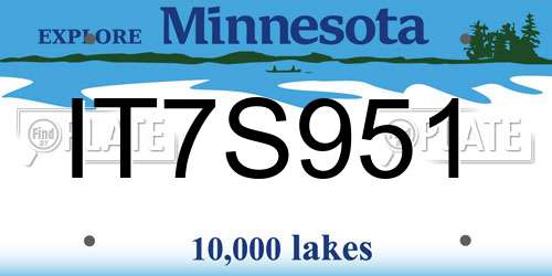 IT7S951 Minnesota License Plate