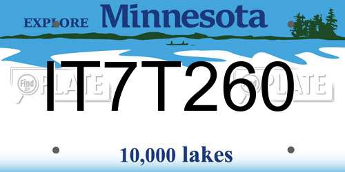 IT7T260 Minnesota License Plate