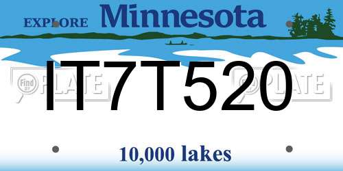 IT7T520 Minnesota License Plate