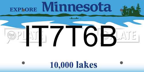 IT7T6B Minnesota License Plate