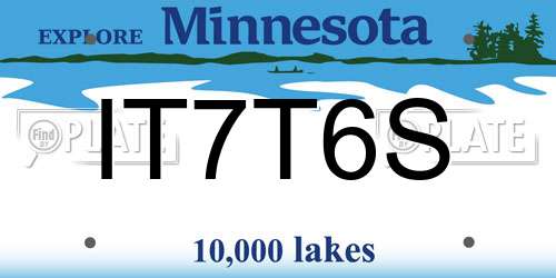 IT7T6S Minnesota License Plate