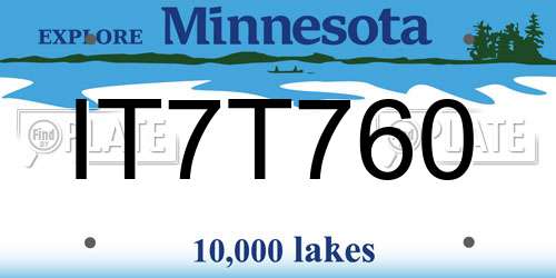 IT7T760 Minnesota License Plate
