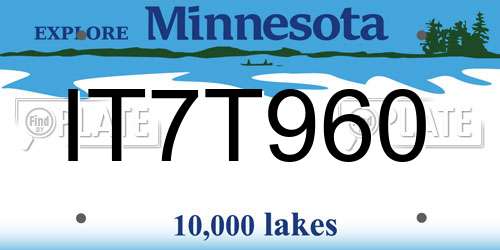 IT7T960 Minnesota License Plate