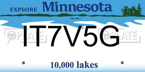 IT7V5G Minnesota License Plate