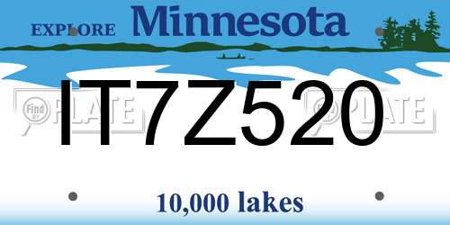 IT7Z520 Minnesota License Plate