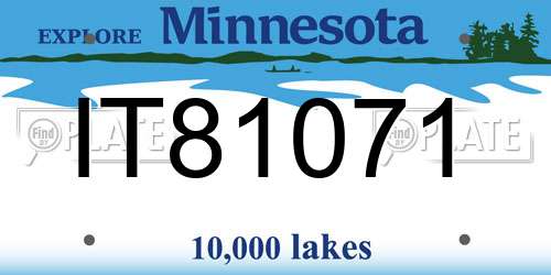 IT81071 Minnesota License Plate