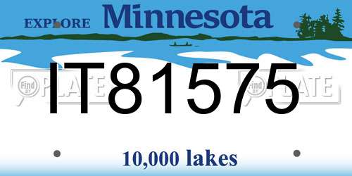 IT81575 Minnesota License Plate