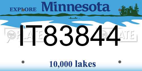 IT83844 Minnesota License Plate