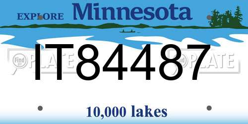 IT84487 Minnesota License Plate