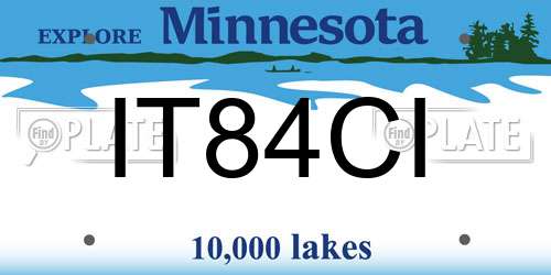 IT84CI Minnesota License Plate