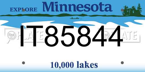 IT85844 Minnesota License Plate