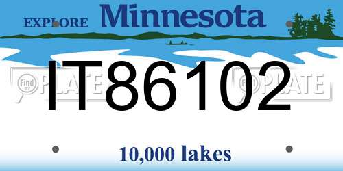 IT86102 Minnesota License Plate