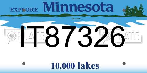 IT87326 Minnesota License Plate