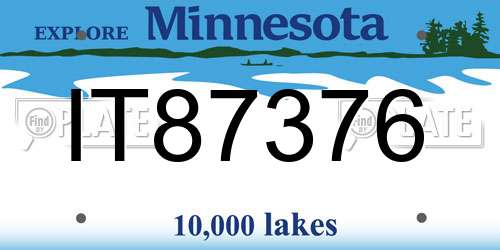 IT87376 Minnesota License Plate