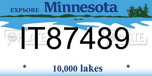 IT87489 Minnesota License Plate