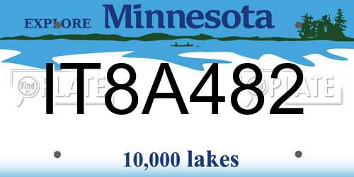 IT8A482 Minnesota License Plate