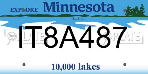 IT8A487 Minnesota License Plate