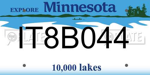 IT8B044 Minnesota License Plate