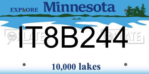 IT8B244 Minnesota License Plate