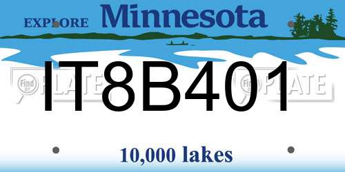 IT8B401 Minnesota License Plate