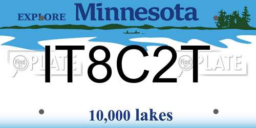 IT8C2T Minnesota License Plate
