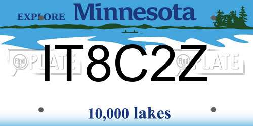 IT8C2Z Minnesota License Plate