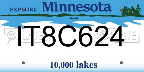 IT8C624 Minnesota License Plate