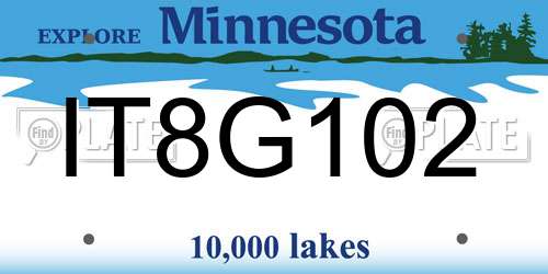 IT8G102 Minnesota License Plate