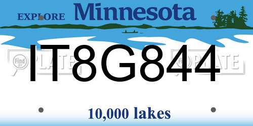 IT8G844 Minnesota License Plate