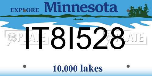 IT8I528 Minnesota License Plate