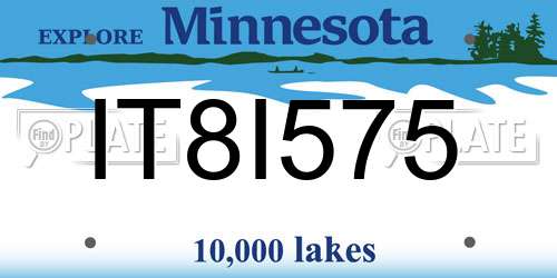 IT8I575 Minnesota License Plate