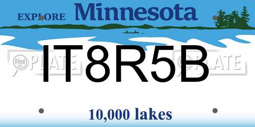 IT8R5B Minnesota License Plate