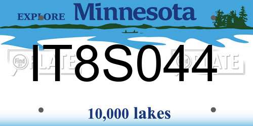IT8S044 Minnesota License Plate
