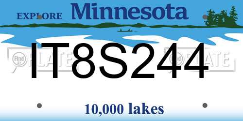 IT8S244 Minnesota License Plate