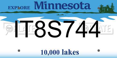 IT8S744 Minnesota License Plate