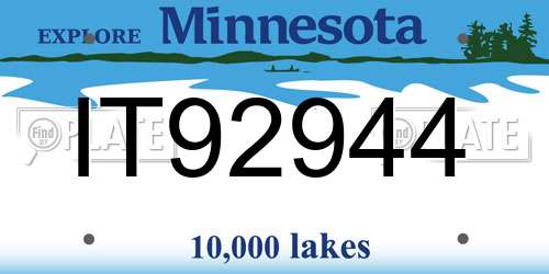 IT92944 Minnesota License Plate
