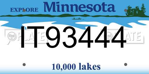 IT93444 Minnesota License Plate