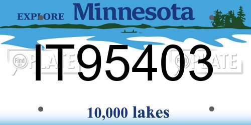IT95403 Minnesota License Plate